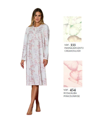 Camicia da notte donna in jersey di caldo cotone Linclalor 92238
