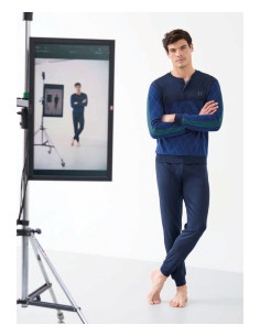 Men's warm cotton jersey pajamas Enrico Coveri EP2189 2