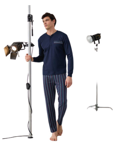Men's warm cotton jersey pajamas Enrico Coveri EP2194