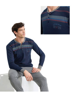 Men's warm cotton jersey pajamas Enrico Coveri EP2196 2