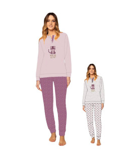 Women's warm cotton jersey pajamas Irge MII2419 2