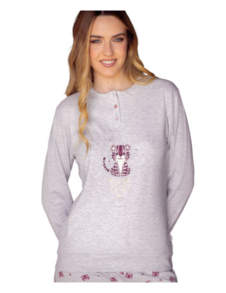 Pigiama donna in jersey di cotone caldo Irge MII2419