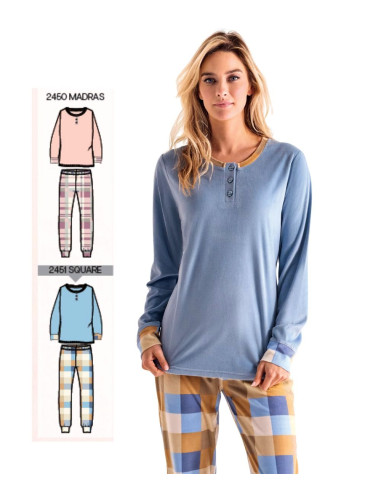 Women's coral micro pile pajamas Infiore Supermadras SMD652866