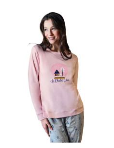 Pigiama donna in jersey di cotone caldo Sielei Campiglio CA12