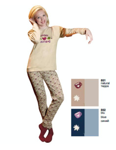 Women's warm cotton jersey pajamas Sielei Ginevra GN12