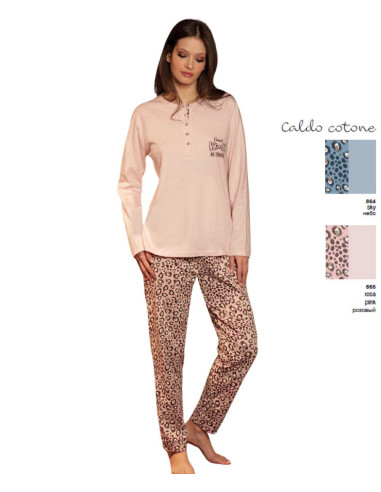 Women's warm cotton jersey pajamas Sielei Faroe FA15