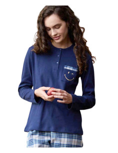 Pigiama donna in jersey di cotone caldo Enrico Coveri EP6245