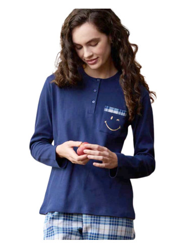 Warm cotton jersey women's pajamas Enrico Coveri EP6245