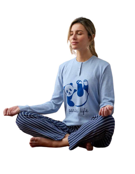 Pigiama donna in jersey di cotone caldo Enrico Coveri EP6261