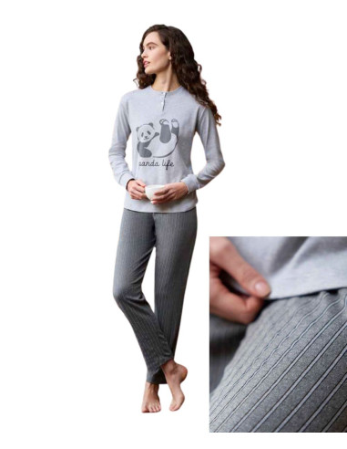 Warm cotton jersey women's pajamas Enrico Coveri EP6261