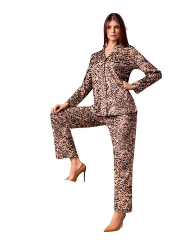 Woman animalier micro-pile jersey pajamas Lormar Clutch CLU653859