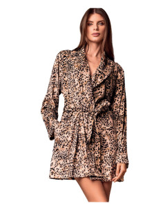 Vestaglia corta donna in micro-pail animalier Lormar Clutch CLU673860
