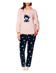 Pigiama donna in caldo pile coral SieLei Gardena GA16
