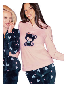 Pigiama donna in caldo pile coral SieLei Gardena GA16 2