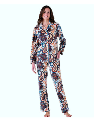 Women's opened coral pile pajamas Pigiamiamoci 3455