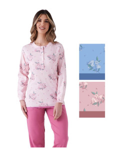 Women's warm cotton jersey pajamas Pigiamiamoci 4100