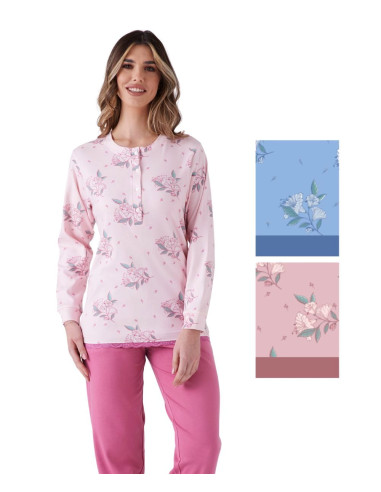 Women's warm cotton jersey pajamas Pigiamiamoci 4100