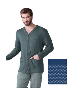Men's calibrated warm cotton jersey opened pajamas Karelpiu' KF9319
