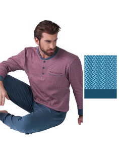 Men's warm cotton jersey pajamas Karelpiu' KF9303 2