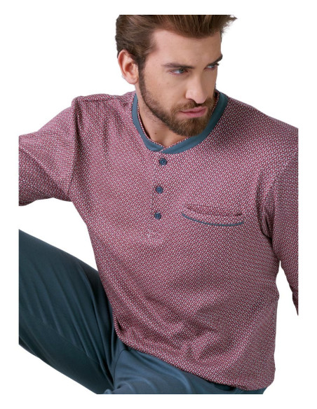 Men's warm cotton jersey pajamas Karelpiu' KF9303