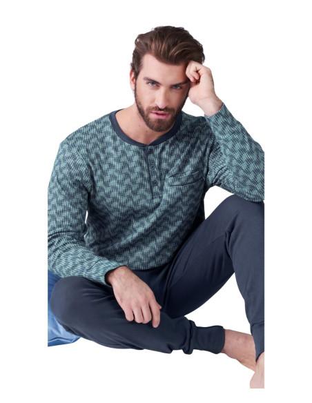 Men's warm cotton jersey pajamas Karelpiu' KF9315