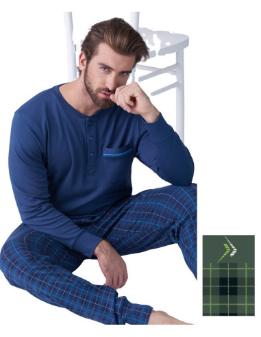Men's warm cotton jersey pajamas Karelpiu' KF9330