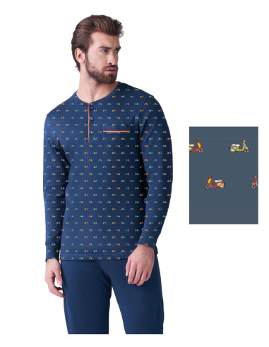 Men's warm cotton jersey pajamas Karelpiu' KF9334