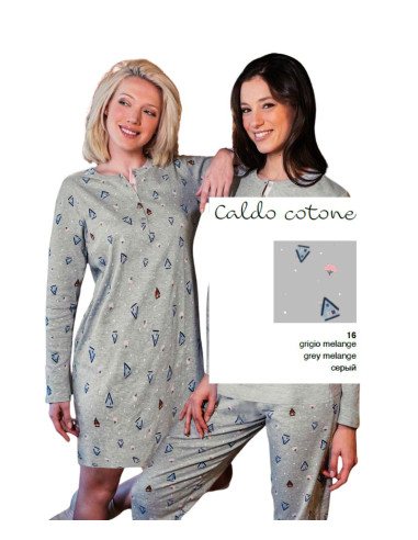 Women warm cotton jersey nightdress SieLei Campiglio CA25
