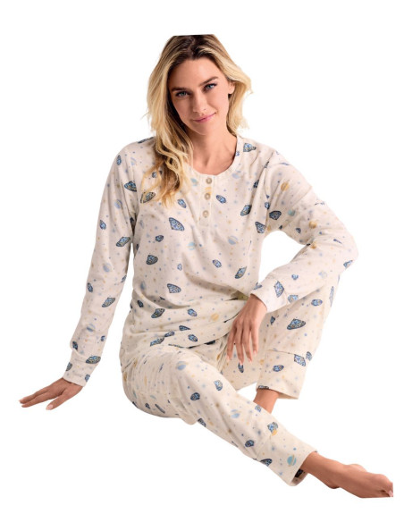 Pigiama donna in caldo micro-pile coral Infiore Space Trip SPC652844