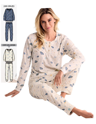 Pigiama donna in caldo micro-pile coral Infiore Space Trip SPC652844