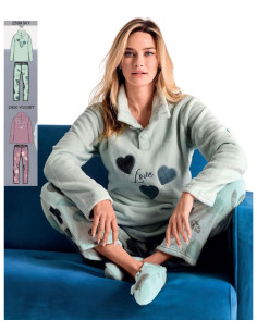 Women's warm coral pile pajamas Infiore Love Me LVM652822