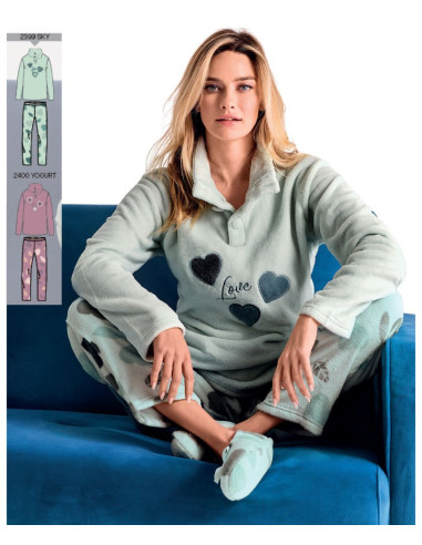 Women's warm coral pile pajamas Infiore Love Me LVM652822
