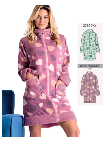 Women's warm coral pile dressing gown Infiore Love Me LVM672823