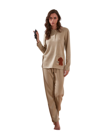 Women's warm plush jersey pajamas Intimami ID1430