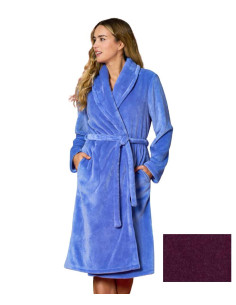 Vestaglia donna incrociata in caldo pile coral Linclalor 88809 2