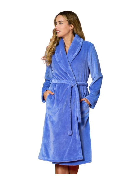 Vestaglia donna incrociata in caldo pile coral Linclalor 88809