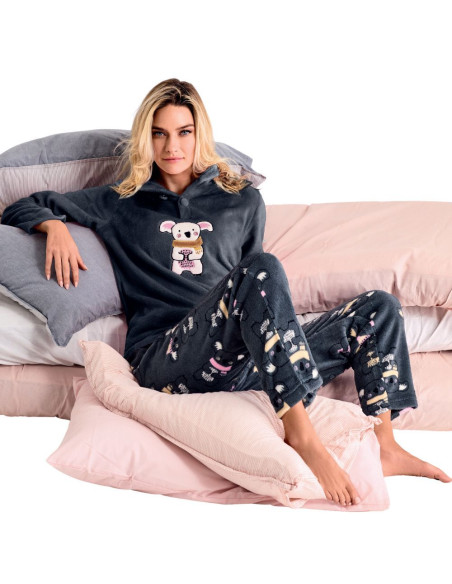 Pigiama donna in caldo pile coral Infiore Koala KLO653006
