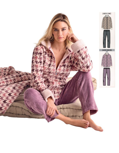 Women's warm coral pile pajamas Infiore New Chic NWC652836