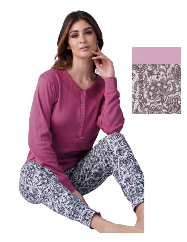Pigiama donna in jersey di cotone caldo Karelpiu' KF9043 Pigiama donna in jersey di cotone caldo Karelpiu' KF9043