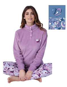 Pigiama donna in caldo pile coral Karelpiu' KF9225