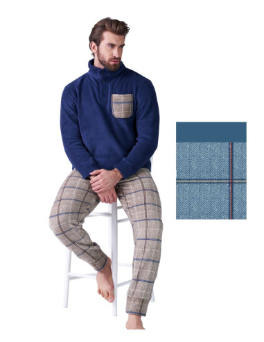 Men's warm  coral pile pajamas Karelpiu' KF9360 Men's warm  coral pile pajamas Karelpiu' KF9360