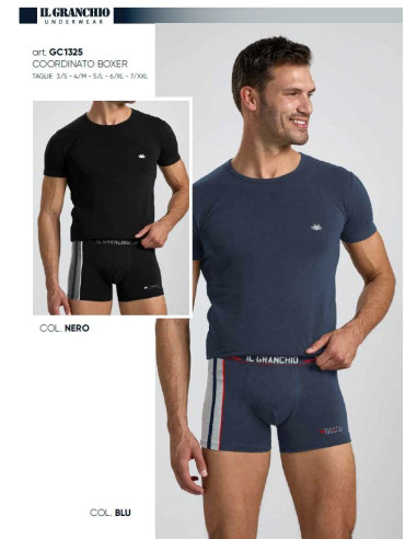 Men's set with t-shirt and boxer Il Granchio GC1325B Men's set with t-shirt and boxer Il Granchio GC1325B