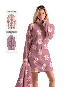 Vestaglia donna in caldo pile coral Infiore Penguin PNG673015