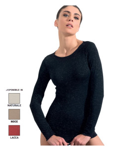 Maglia sottogiacca scollo a barca in viscosa e lurex Pura P0724M