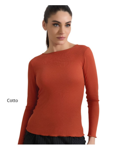 Boat neck ribbed cashmere underjacket shirt Pura P0735M Boat neck ribbed cashmere underjacket shirt Pura P0735M