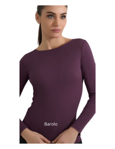 Maglia sottogiacca scollo a barca in cashmere a costine Pura P0735M 2