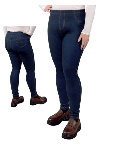 Leggings donna conformata effetto jeans felpata Gladys PD0606 Leggings donna conformata effetto jeans felpata Gladys PD0606