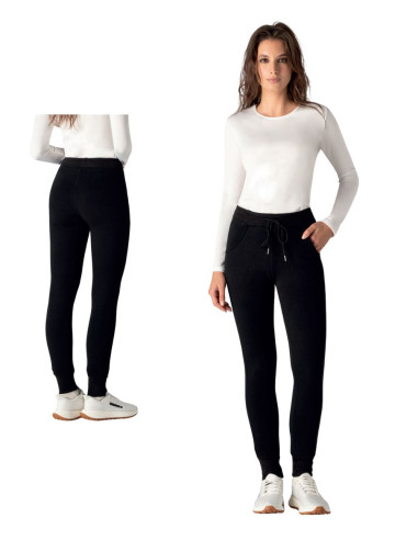 Leggings donna in jersey felpato Gladys PD0842