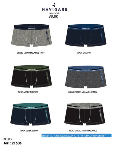 Gruppo 6 boxer da ragazzo in cotone elasticizzato Navigare 21506J Gruppo 6 boxer da ragazzo in cotone elasticizzato Navigare 21506J