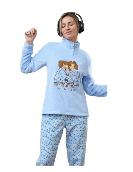 Women's warm coral pile pajamas Enrico Coveri EP6252